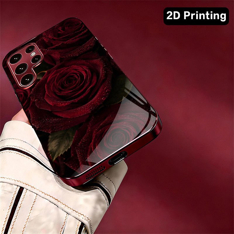 Glass phone case with dark red - Samsung Galaxy S24 review and price